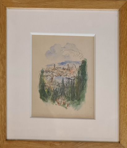 null LAPRADE Pierre (1875-1931)
View of Florence 
Watercolor and ink on paper, signed...
