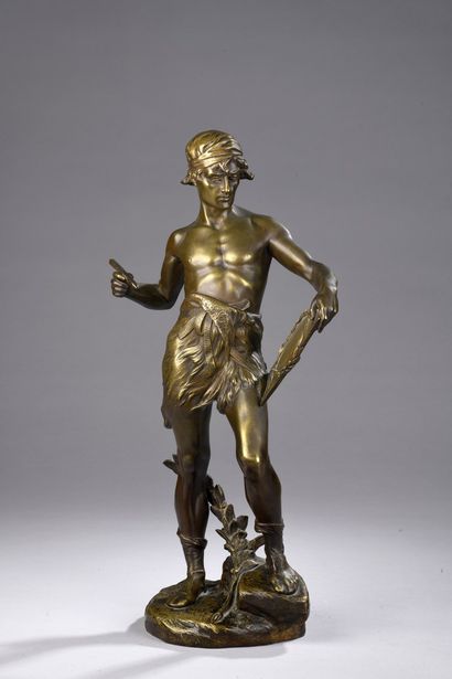 null DROUOT Edouard, after
Allegory of poetry 
Bronze with medal patina, cast iron...