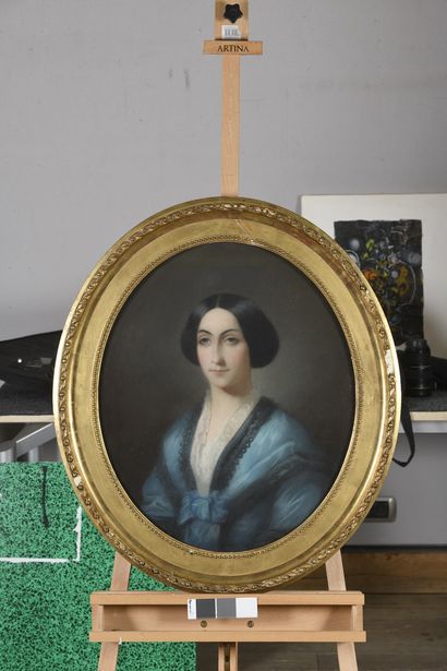 null LANDELLE Charles, 1821-1908
Femme au déshabillé bleu, sept. 1855 - Femme à la...