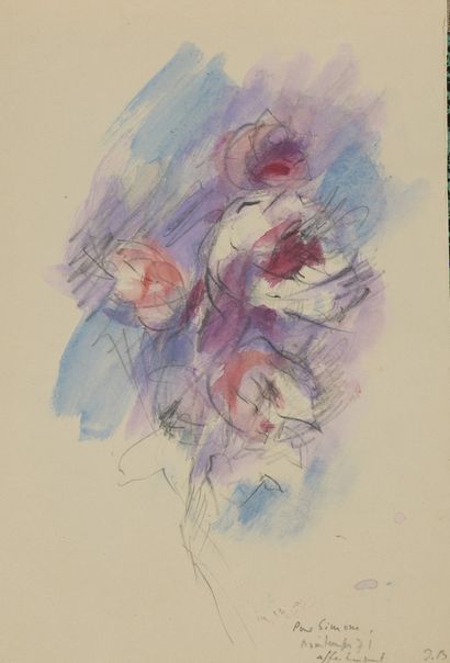 null BAZAINE Jean René, 1904-2001
Untitled
lot of 3 watercolors and gouache on paper...