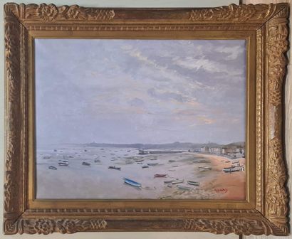 null MONTIS Guy (1918-1976) 
Seaside, Cancale 
Oil on canvas signed lower right 
50...