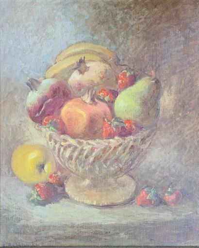 null RUBOLOWSKI Kazimier (1919-1994)
Cup with pomegranates and strawberries
Oil on...