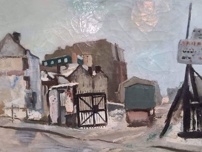 null FLORIAS Tin, 1897-1969
The area in winter
oil on canvas (cracked and restored),...