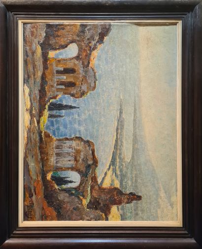 null JACOBS Dieudonné (1887-1967)
The ruins of Taormina in Sicily
Oil on canvas signed...