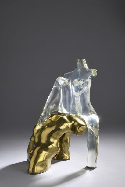 null FORTI Max, born in 1937
Couple, V-X-86
bipartite sculpture in gilded bronze...