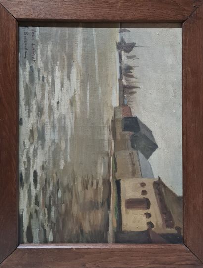 null BALANDE Gaston, 1880-1971,
Maisons près d'un port,
huile sur toile, signée en...