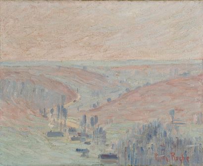 ROCHE Pierre, XXth century
Hilly landscape,
oil...