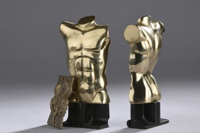 null BERROCAL Miguel, 1933-2006,
Epigastric torso,
sculpture in gilded metal on a...