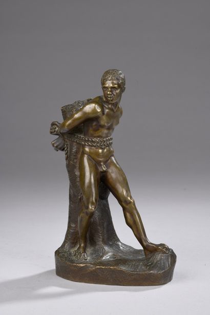 null CHAMBARD Louis Léopold, 1811-1895,
Esclave captif,
bronze à patine brune nuancée...