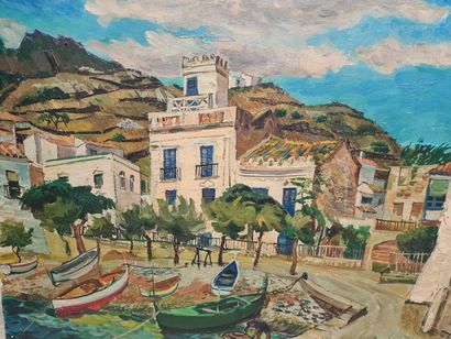 null BOITEL Maurice (1919-2007)
Cadaques Spain, the beach of port Alguer, 1962
oil...