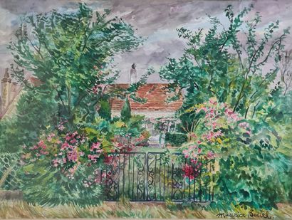 BOITEL Maurice, 1919-2007,
Flowered garden,
watercolor...