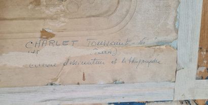null CHARLET Nicolas Toussaint (1792-1845)
Homme assis au chapeau 
Crayon et rehauts...