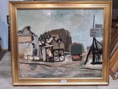 null FLORIAS Tin, 1897-1969
The area in winter
oil on canvas (cracked and restored),...