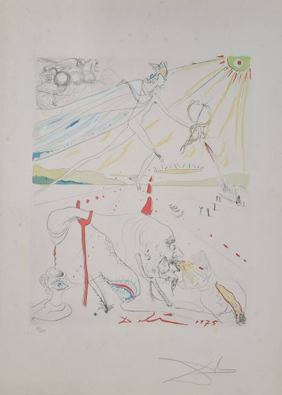 null DALI Salvador, after,
The Alchemist, 1975,
drypoint and aquatint in colors (foxing),...