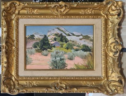 null MONTIS Guy (1918-1976)
Les Baux de Provence, 1965
Oil on panel, signed and dated...