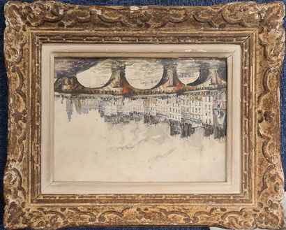 null FRANK WILL, 1900-1951,
The Pont-Neuf and the Conciergerie, Paris,
watercolor...