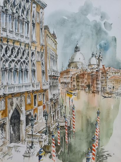 null MARKÖ Serge (1926-2014)
Venise
Aquarelle, signée en bas à gauche 
63 x 47 cm...