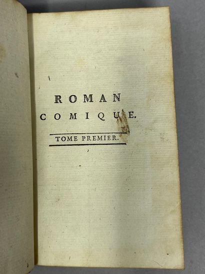 null SCARRON. Comic novel. London (Paris), 1785. Three vol. in-16, marbled calf,...
