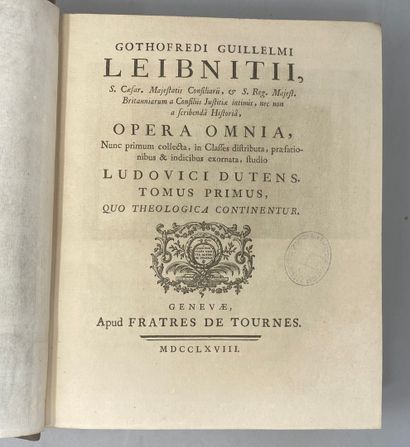 null [Medicine] LEBNITZ (Gothofredi Guillelm). Opera Omnia. Geneva, de Tournes, 1768....