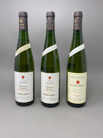 Trois bouteilles vins d'Alsace DOPFF & IRION...