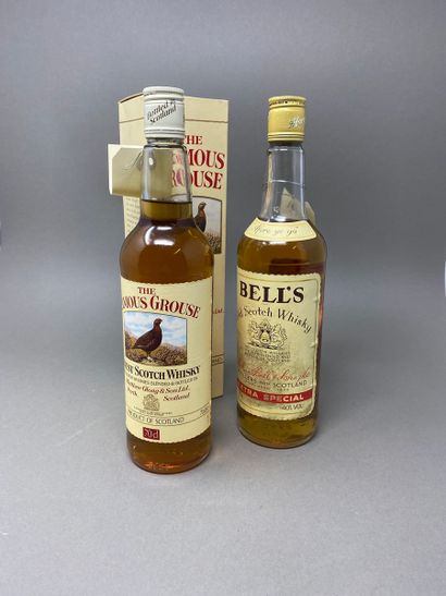 null 2 bottles SCOTCH WHISKY (1 Bell's, 1 Famous Grouse)
