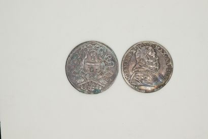 VATICAN
Lot of 2 silver piastres: 
- Clement...