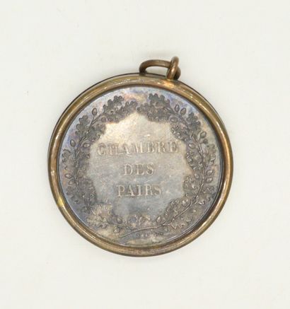 null LOUIS XVIII
Médaille en argent par Andrieu
Chambre des Pairs, dans un cerclage...