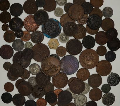 Large lot of approx. 60 copper coins, mainly...