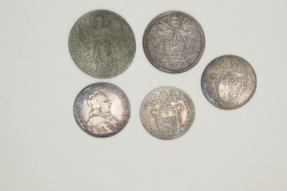 VATICAN
Lot of 5 silver coins
Scudo Pius...