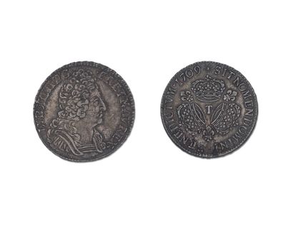 null LOUIS XIV
Ecu d'argent aux trois couronnes
1709, Nantes. 
DUP 1568
TTB