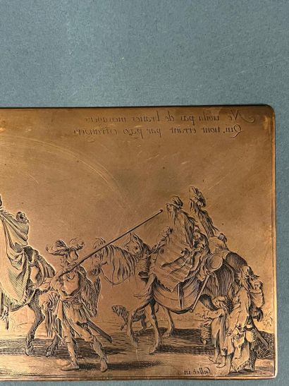 null Copper plate representing after the subject of Jacques Callot, The bohemians...
