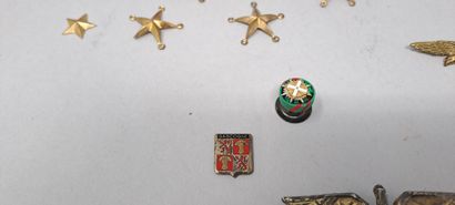 null Lot including:
- French pilot badge (n°21587)
- Czech pilot badge
- Lot of stars...