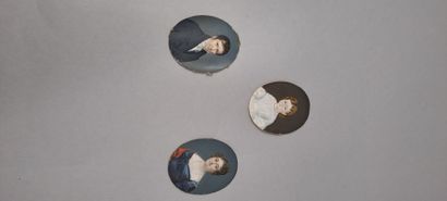 null B. BRUNET (XIX) (Attribué à)
Miniature de forme ovale représentant une jeune...