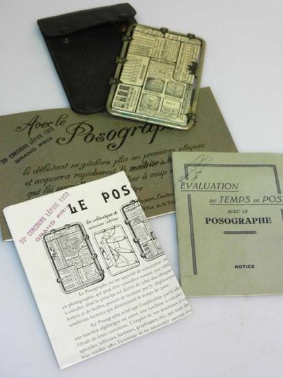 null Le posographe (1922) table de pose pour la photographie + étui cuir + 3 rares...