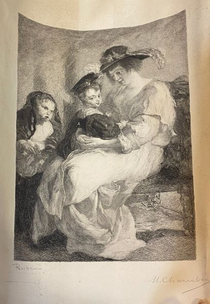 null Lot of various engravings
RUBENS (after), engraving 
MARSANDON, Young people...