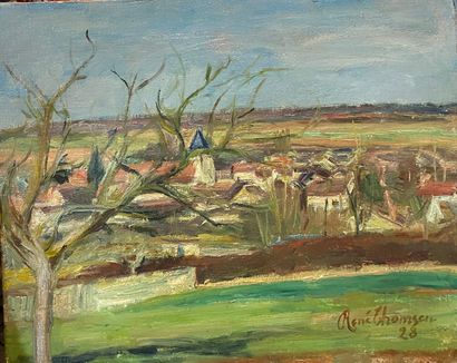 null THOMSEN René (1897-1976)
Vue d'un village de Seine-et-Marne, 1928,
Huile sur...
