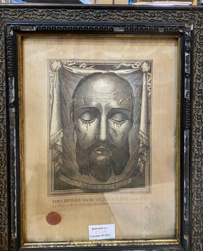 null Lot of engravings and paintings:
- Holy Shroud, trace of stamp and facsimile...