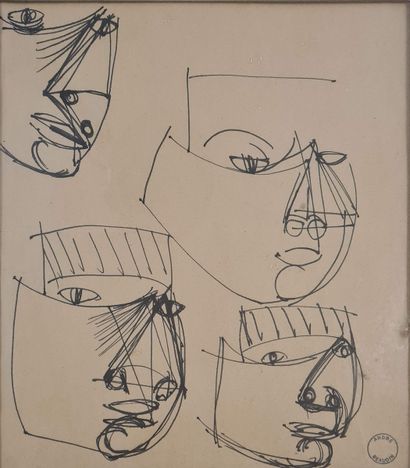 BEAUDIN André (1895-1979)
Etude de visages...
