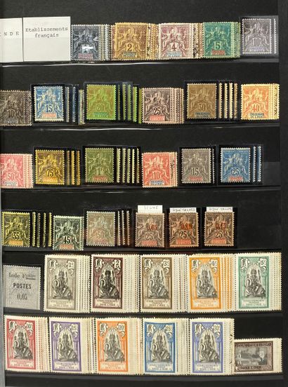 null FRENCH INDIA
Free France part
Very nice collection, very advanced. 
Blocks and...