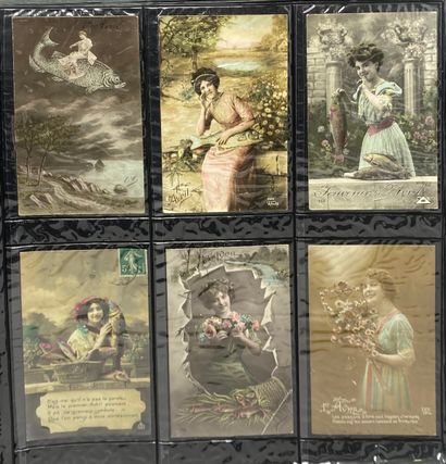 null 4 volumes of fancy cards, various themes including fish