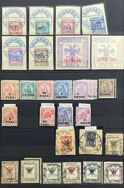 null ALBANIA
Very advanced set. Post, blocks and sheets. 
Cancelled stamps, new with...