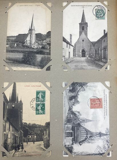 null 3 classeurs de cartes postales anciennes et semi-modernes 
(1 album Felix Potin...