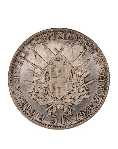 null SWITZERLAND
Lot of two silver coins 
Bern: Ecu Louis XV 1758 BB, countermarked...