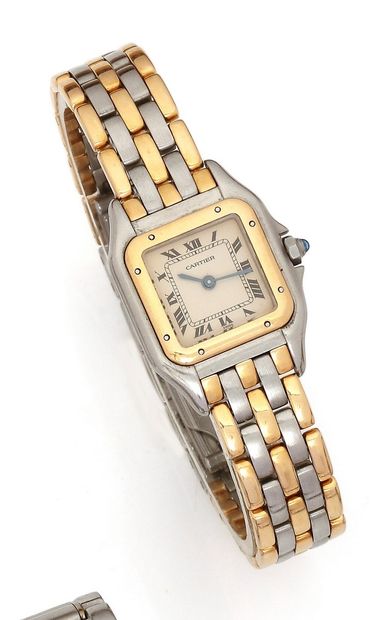 null CARTIER PANTHERE 
Circa 1982
N° 66921003820
Ladies' gold and stainless steel...