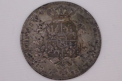 null POLOGNE - Stanilas Auguste
6 Zlotych. Argent. 
1794 
KM. 216 
Défaut de laminage,...