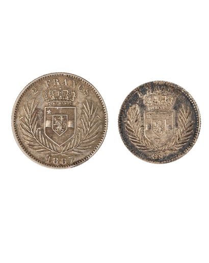 null CONGO BELGE - Léopold Ier
Série de 4 monnaies d'argent 1887
5 francs (TTB à...