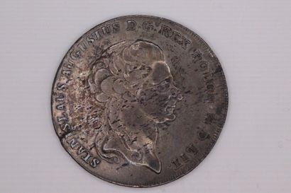 null POLOGNE - Stanilas Auguste
6 Zlotych. Argent. 
1794 
KM. 216 
Défaut de laminage,...