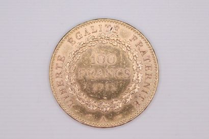 null IIIE REPUBLIQUE
100 francs en or type Génie
1912 A 
LE FRANC : 553/6
TTB