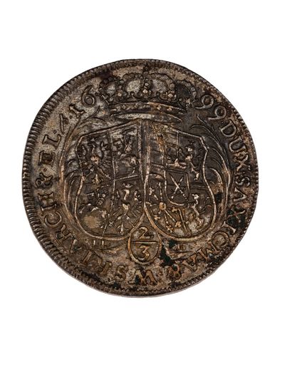 null SAXE - ALBERTINE - Frederic Auguste 1 - Roi de Pologne
2/3 Thaler. Argent (Gulden)
1699...