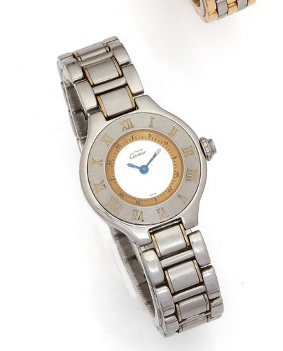 null CARTIER Must 21 Ref 1340 
Circa 1990
N° PL 268092
Ladies' stainless steel wristwatch,...
